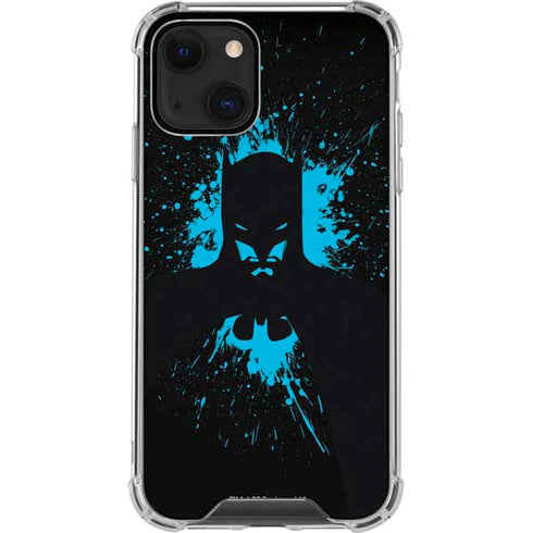 DC Comics Batman Blue Splash character shape iPhone 14 Plus Clear Case