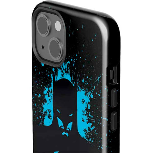 DC Comics Batman Blue Splash character shape iPhone 15 Impact Case