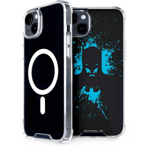 DC Comics Batman Blue Splash character shape iPhone 15 Plus MagSafe Case