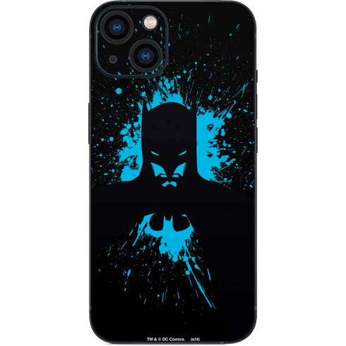 DC Comics Batman Blue Splash character shape iPhone 14 Plus Skin