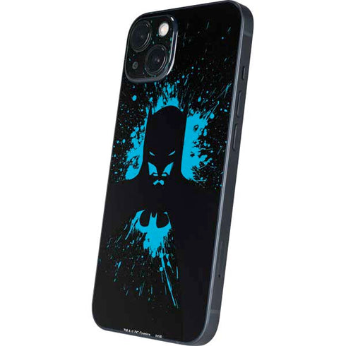 DC Comics Batman Blue Splash character shape iPhone 14 Plus Skin
