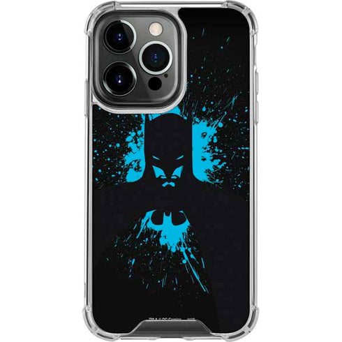 DC Comics Batman Blue Splash character shape iPhone 14 Pro Clear Case