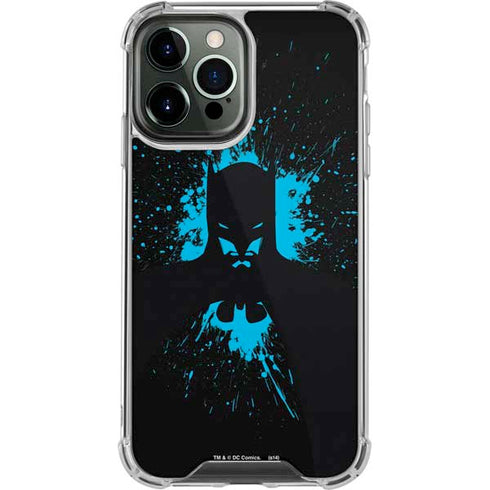 DC Comics Batman Blue Splash character shape iPhone 15 Pro Max Clear Case