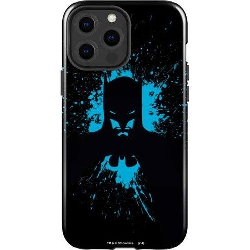 DC Comics Batman Blue Splash character shape iPhone 15 Pro Max Impact Case