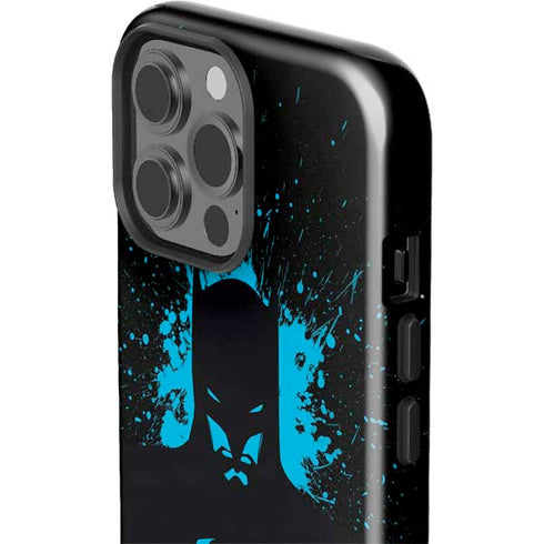DC Comics Batman Blue Splash character shape iPhone 15 Pro Max Impact Case