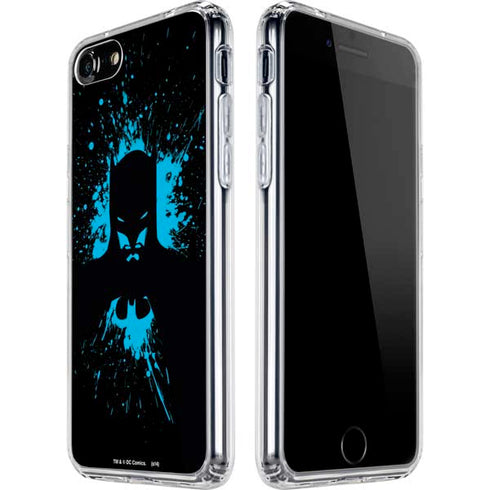 DC Comics Batman Blue Splash character shape iPhone SE (2nd & 3rd Gen) Clear Case
