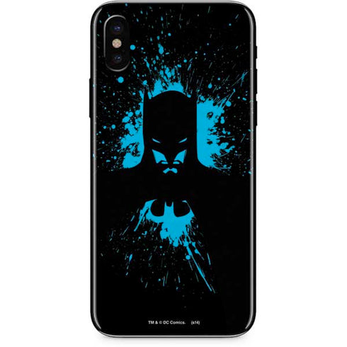 DC Comics Batman Blue Splash character shape iPhone XS Skin