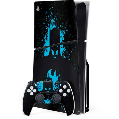 DC Comics Batman Blue Splash character shape PS5 Slim Disk Bundle Skin