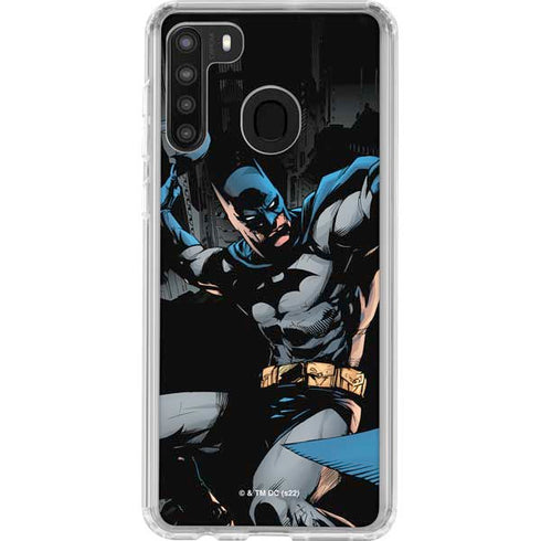 DC Comics Batman Throwing Batarang Jim Lee Art Galaxy A21 Clear Case