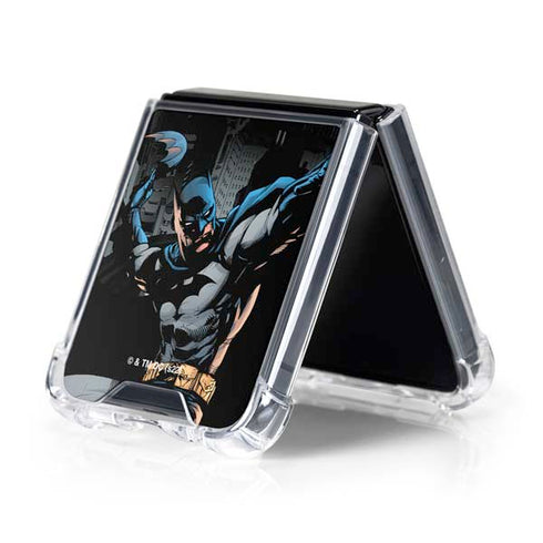 DC Comics Batman Throwing Batarang Jim Lee Art Galaxy Z Flip5 5G Clear Case