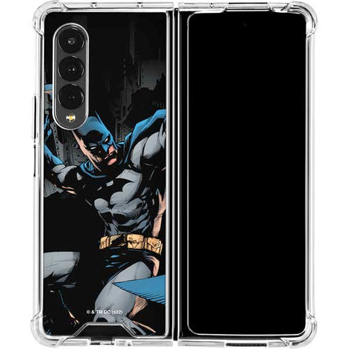 DC Comics Batman Throwing Batarang Jim Lee Art Galaxy Z Fold4 5G Clear Case