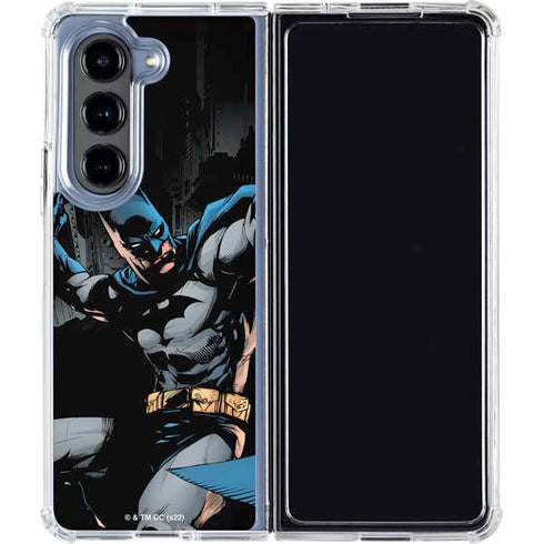DC Comics Batman Throwing Batarang Jim Lee Art Galaxy Z Fold5 5G Clear Case