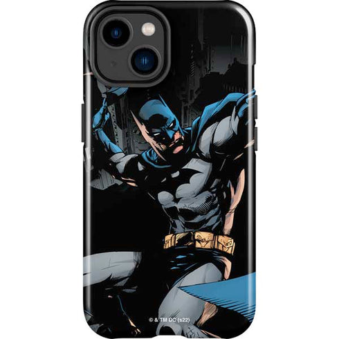 DC Comics Batman Throwing Batarang Jim Lee Art iPhone 14 Plus Impact Case