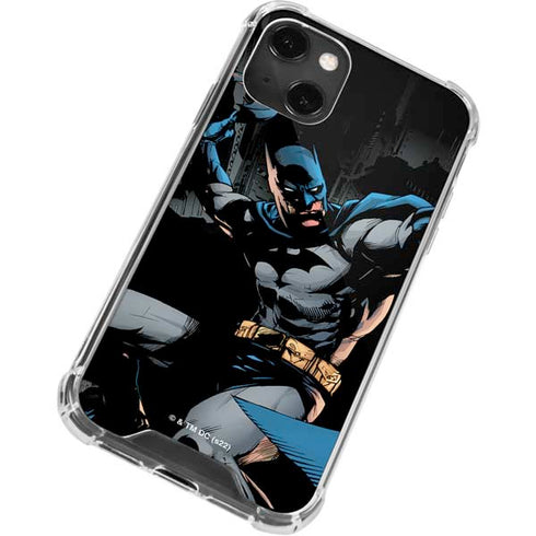 DC Comics Batman Throwing Batarang Jim Lee Art iPhone 14 Plus Clear Case
