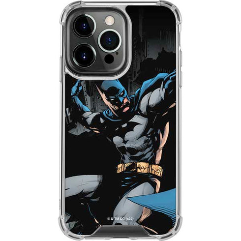 DC Comics Batman Throwing Batarang Jim Lee Art iPhone 14 Pro Clear Case