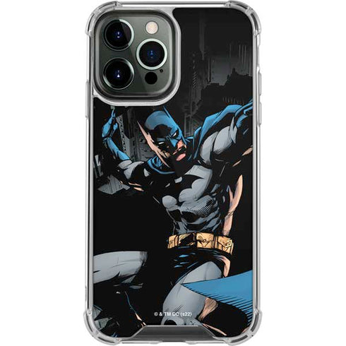 DC Comics Batman Throwing Batarang Jim Lee Art iPhone 14 Pro Max Clear Case