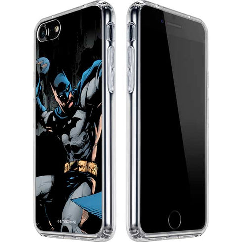 DC Comics Batman Throwing Batarang Jim Lee Art iPhone SE (2nd & 3rd Gen) Clear Case