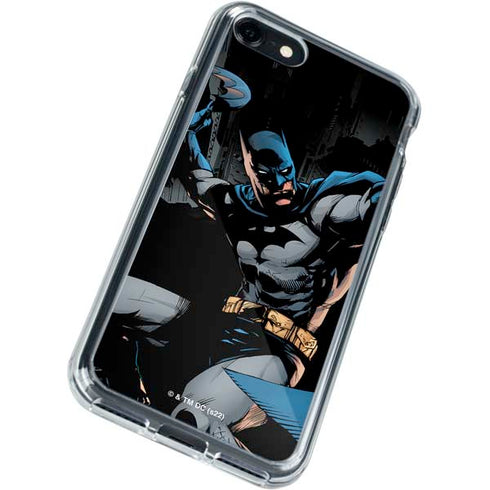 DC Comics Batman Throwing Batarang Jim Lee Art iPhone SE (2nd & 3rd Gen) Clear Case