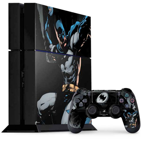 DC Comics Batman Throwing Batarang Jim Lee Art PS4 Console and Controller Bundle Skin