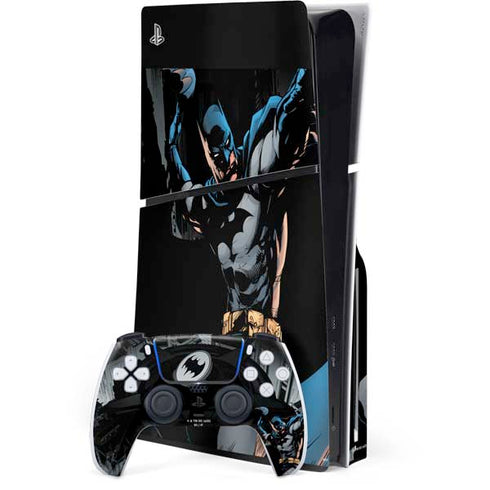DC Comics Batman Throwing Batarang Jim Lee Art PS5 Slim Disk Bundle Skin