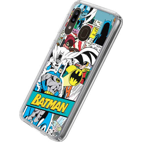 DC Comics Batman Vintage Pose Collage Art Galaxy A20 Clear Case