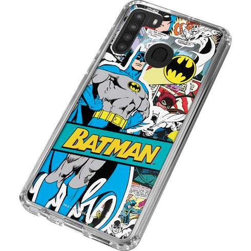 DC Comics Batman Vintage Pose Collage Art Galaxy A21 Clear Case