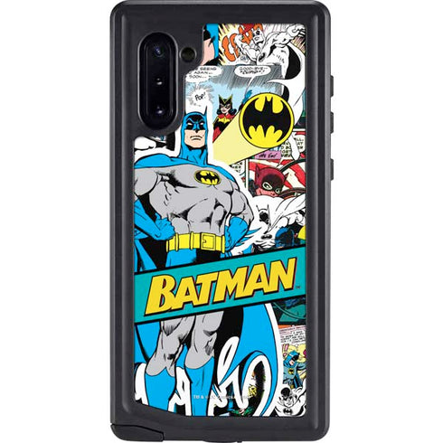 DC Comics Batman Vintage Pose Collage Art Galaxy Note 10 Waterproof Case