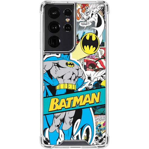 DC Comics Batman Vintage Pose Collage Art Galaxy S21 Ultra 5G Clear Case