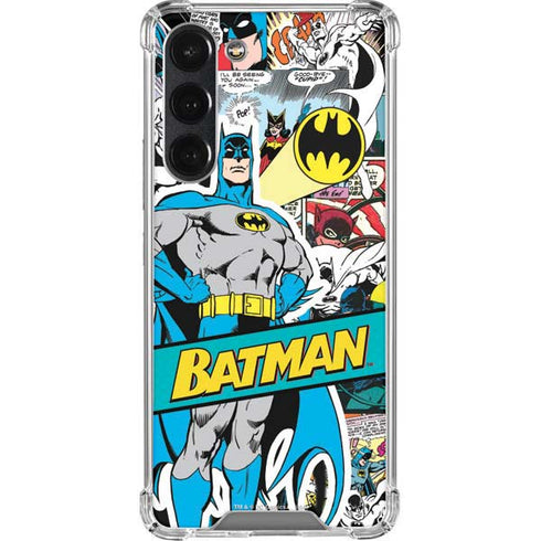DC Comics Batman Vintage Pose Collage Art Galaxy S23 Plus Clear Case