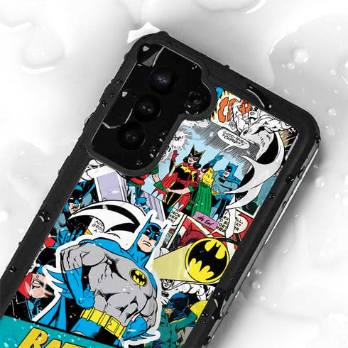 DC Comics Batman Vintage Pose Collage Art Galaxy S23 Plus Waterproof Case