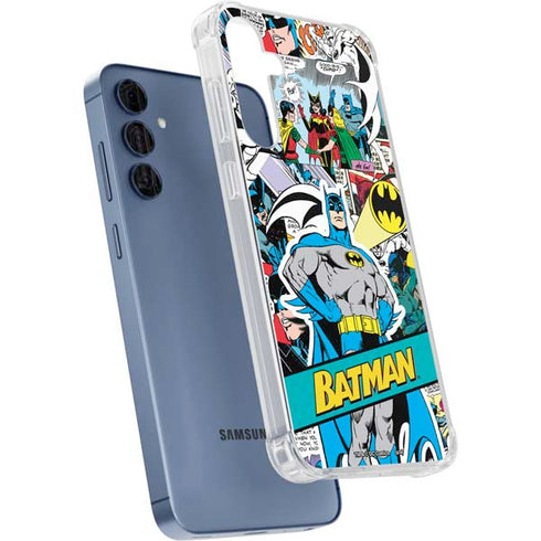 DC Comics Batman Vintage Pose Collage Art Galaxy S24 Clear Case