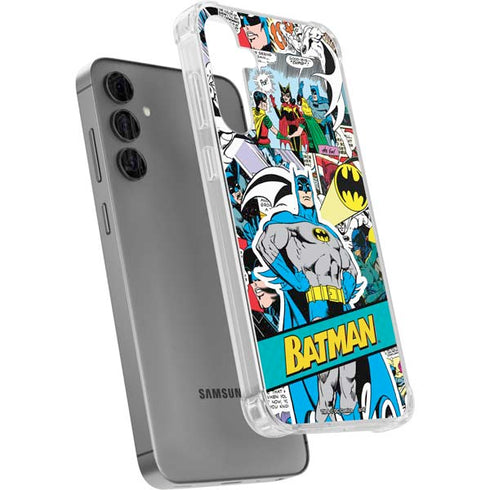 DC Comics Batman Vintage Pose Collage Art Galaxy S24 Plus Clear Case