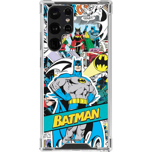 DC Comics Batman Vintage Pose Collage Art Galaxy S24 Ultra Clear Case
