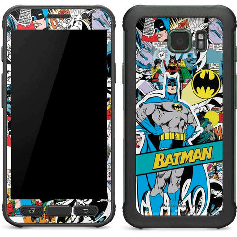 DC Comics Batman Vintage Pose Collage Art Galaxy S7 Active Skin