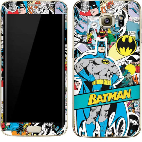 DC Comics Batman Vintage Pose Collage Art Galaxy S7 Edge Skin