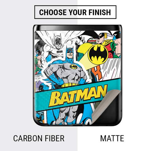 DC Comics Batman Vintage Pose Collage Art Galaxy Z Flip Skin