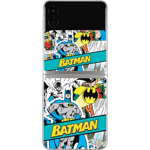 DC Comics Batman Vintage Pose Collage Art Galaxy Z Flip3 5G Skin