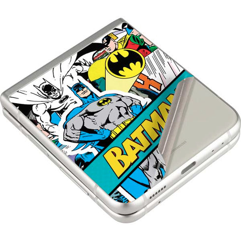 DC Comics Batman Vintage Pose Collage Art Galaxy Z Flip3 5G Skin