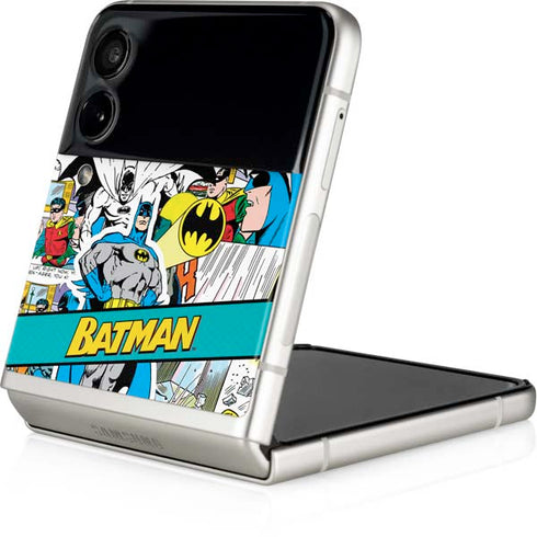 DC Comics Batman Vintage Pose Collage Art Galaxy Z Flip3 5G Skin