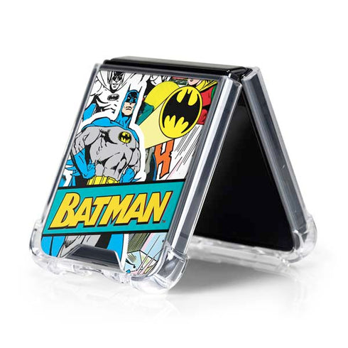 DC Comics Batman Vintage Pose Collage Art Galaxy Z Flip5 5G Clear Case