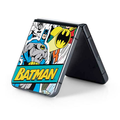 DC Comics Batman Vintage Pose Collage Art Galaxy Z Flip5 5G Skin