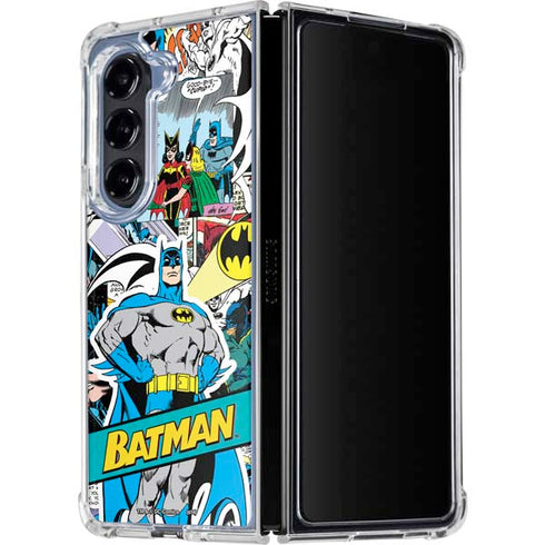 DC Comics Batman Vintage Pose Collage Art Galaxy Z Fold5 5G Clear Case