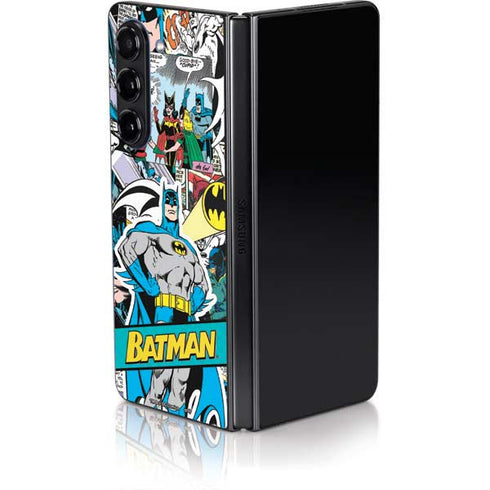 DC Comics Batman Vintage Pose Collage Art Galaxy Z Fold5 5G Skin