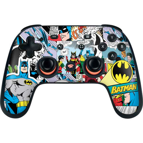 DC Comics Batman Vintage Pose Collage Art Google Stadia Controller Skin