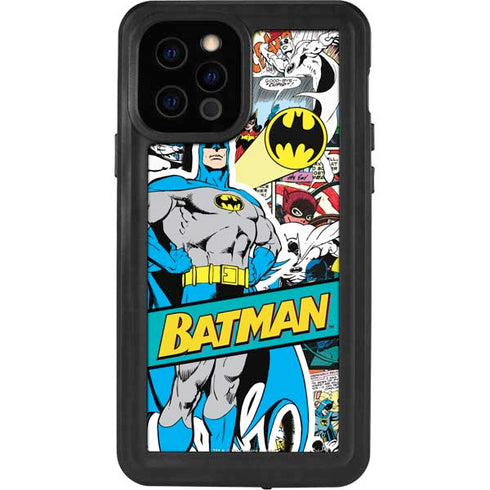 DC Comics Batman Vintage Pose Collage Art iPhone 12 Pro Waterproof Case