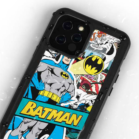 DC Comics Batman Vintage Pose Collage Art iPhone 12 Pro Waterproof Case
