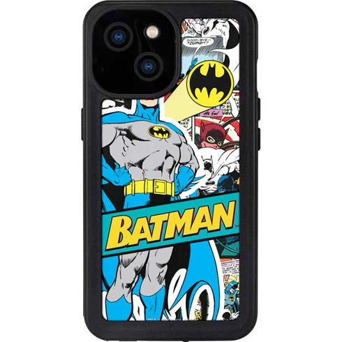 DC Comics Batman Vintage Pose Collage Art iPhone 13 Mini Waterproof Case