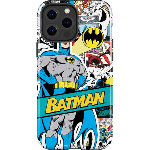 DC Comics Batman Vintage Pose Collage Art iPhone 13 Pro Max Impact Case