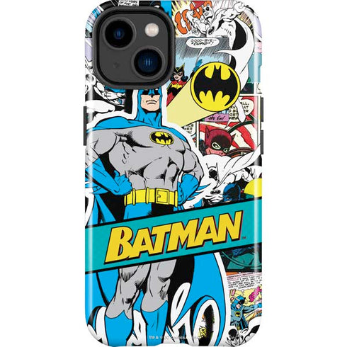 DC Comics Batman Vintage Pose Collage Art iPhone 15 Plus Impact Case