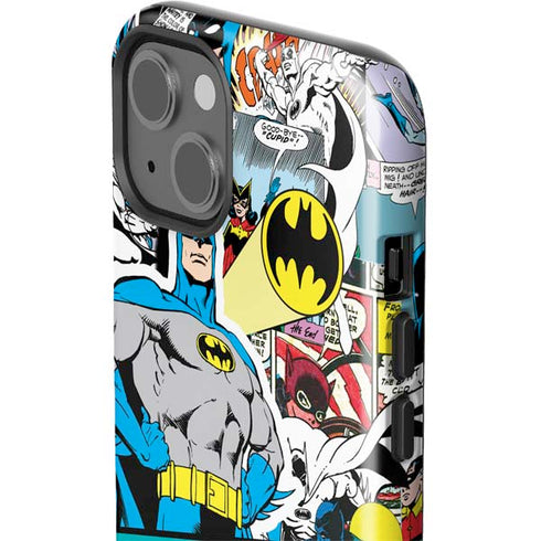 DC Comics Batman Vintage Pose Collage Art iPhone 15 Plus Impact Case